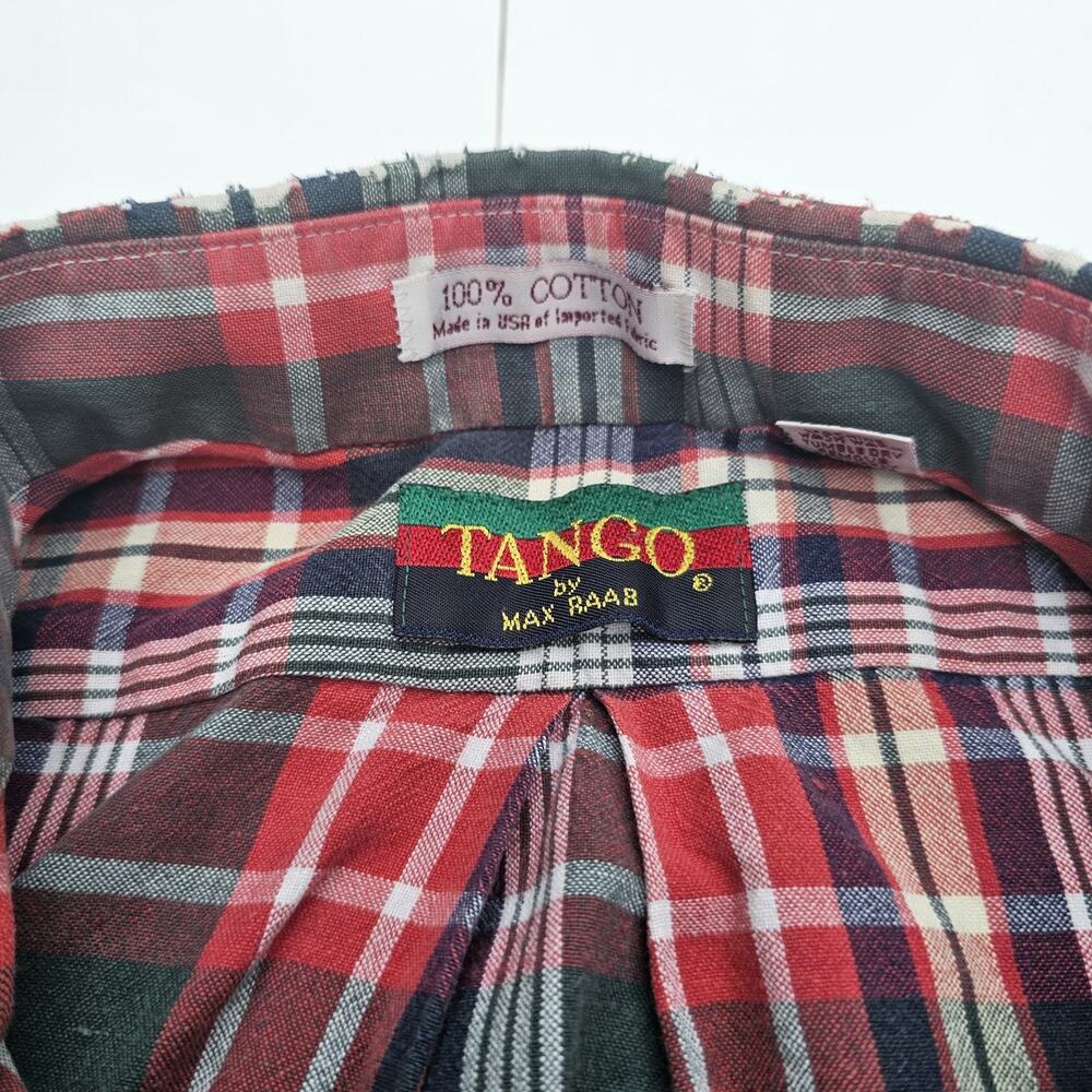 Tango By Max Raab Red Plaid Button Down Mens L/S Shirt XL - Picture 2 of 9